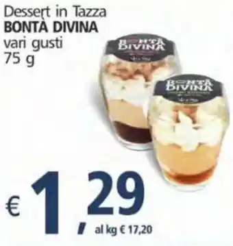 Alter Discount Bontà Divina Dessert in Tazza vari gusti 75g offerta