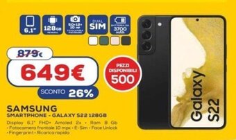 Euronics Samsung Smartphone Galaxy S22 128GB offerta