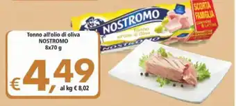 Alter Discount Nostromo Tonno All'Olio di Oliva 8x70g offerta