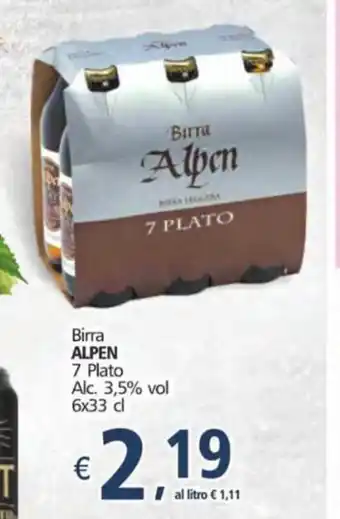 Alter Discount Alpen Birra 7 Plato Alc. 3,5% vol 6x33cl offerta