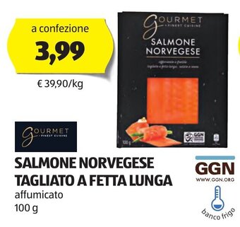 ALDI Salmone Norvegese Tagliato A Fetta Lunga 100 g offerta
