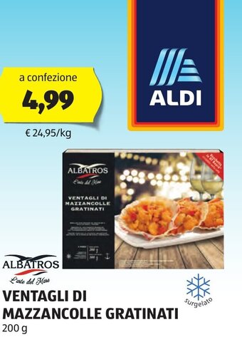 ALDI Ventagli Di Mazzancolle Gratinati 200 g offerta