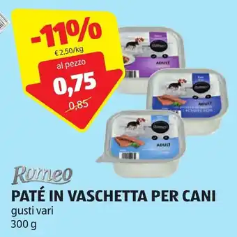 ALDI Paté In Vaschetta Per Cani 300 g offerta