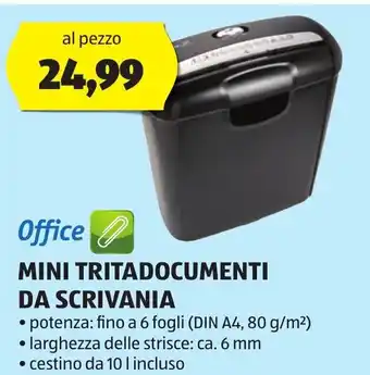 ALDI Office Mini Tritadocumenti Da Scrivania offerta