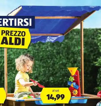 ALDI Toy LIno Sabbiera Con Tettoia 126x121x118 cm offerta