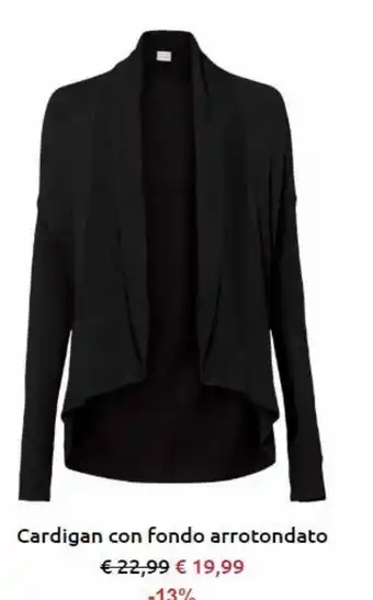 Cardigan con fondo arrotondato