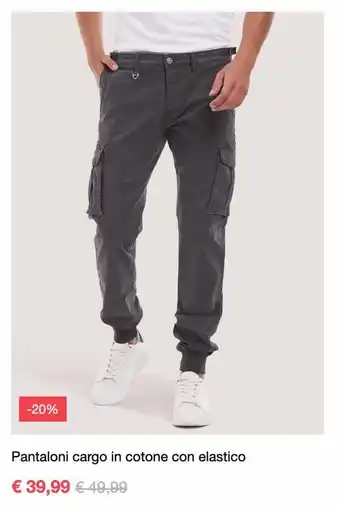 Pantaloni cargo in coyone con elastico