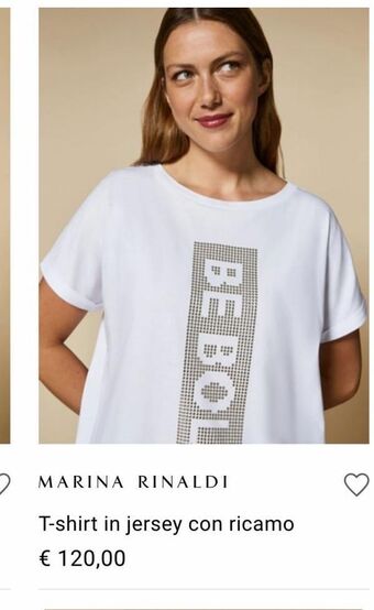 Marina Rinaldi T-shirt in jersey con ricamo offerta