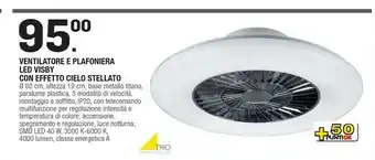 Brico OK Ventilatore E Plafoniera Led Visby Con Effetto Cielo Stellato offerta