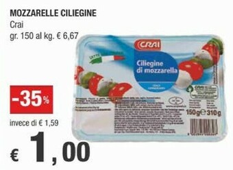 Crai Mozzarella offerta