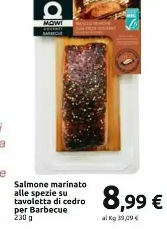 Carrefour Market Salmone Marinato Alle Spezie Su Tavoletta Di Cedro Per Barbecue 230 G offerta