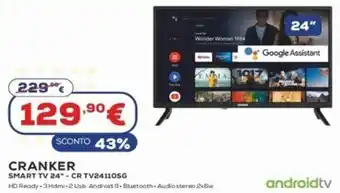 Euronics Cranker Smart TV 24'' CR TV2411OSG offerta