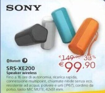 Euronics Sony SRS XE200 offerta