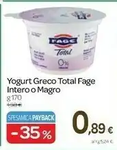 Carrefour Fage Yogurt Greco Total Intero/ Magro offerta