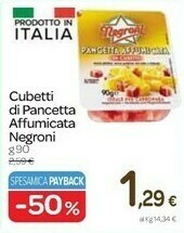 Carrefour Negroni Pancetta Affumicata In Cubetti 90 G(ml) offerta