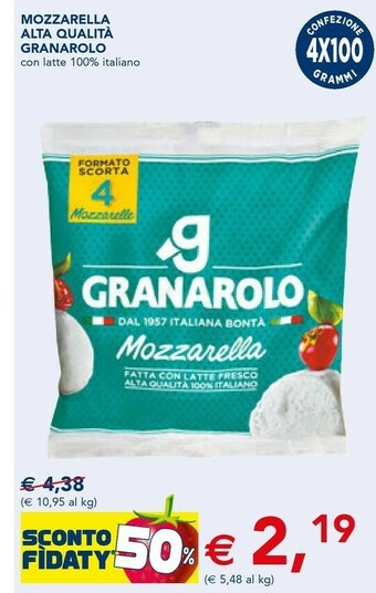Esselunga Granarolo 4 Mozzarelle Con Latte Fresco Alta Qualità 400 G(ml) offerta