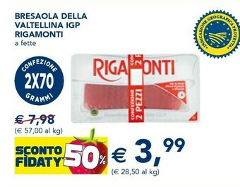 Esselunga Rigamonti Bresaola Della Valtellina IGP 70 G(ml) offerta
