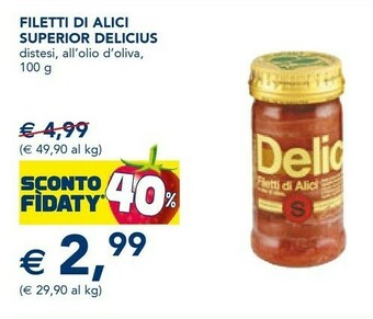 Esselunga Delicius Filetti Di Alici Superior Distesi offerta