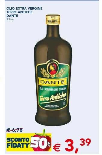 Esselunga Dante Olio Extra Vergine D'Oliva Terre Antiche 1000 G(ml) offerta