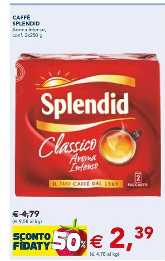 Esselunga Splendid Caffè Classico 250 G(ml) offerta