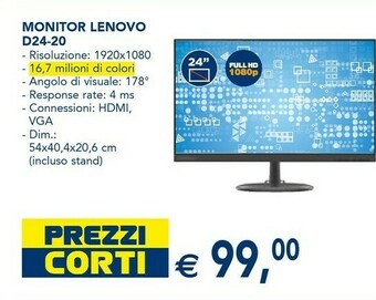 Esselunga Lenovo Monitor tv offerta