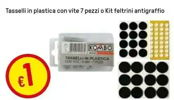 Kombo Tasselli In Plastica Con Vite 7 Pezzi