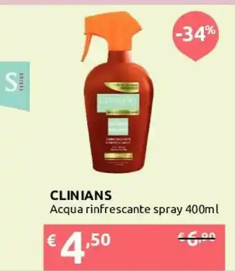 Ipersoap Clinians Acqua Rinfrescante Spray 400ml offerta