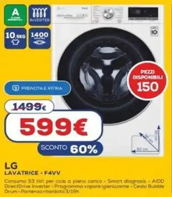 Euronics LG La Lavatrice F4VV offerta