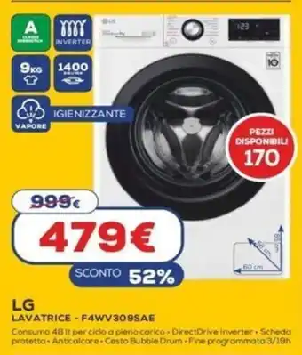 LG Lavadora F4WV309SAE