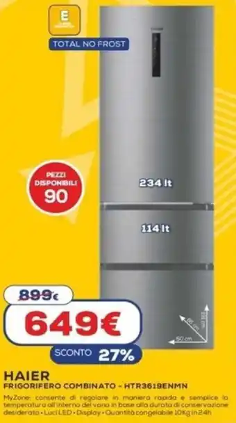 Euronics Haier Frigorifero Combinato HTR3619NMN offerta
