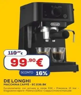 Euronics DeLonghi Macchina Caffe EC 235.BK offerta