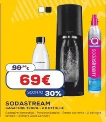 Euronics Sodastream Gasatore Terra + 2 Bottiglie offerta