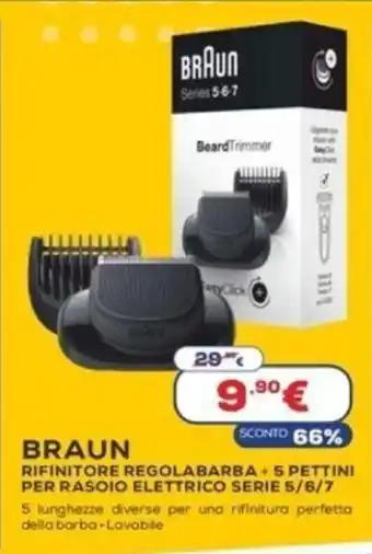Euronics Braun Rifinitore Regolabarba + 5 Pettini per Rasoio Elettrico Serie 5/6/7 offerta