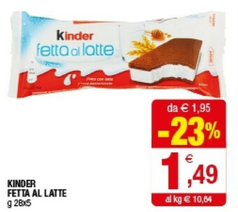Iperal Ferrero Kinder Fetta Al Latte offerta
