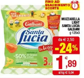 Iperal Galbani Mozzarella Light Santa Lucia offerta
