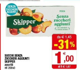 Iperal Zuegg Succhi Senza Zuccheri Aggiunti Skipper offerta