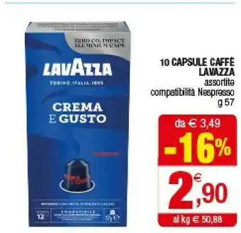 Iperal Lavazza 10 Capsule Caffe offerta