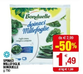Iperal Bonduelle Spinaci Millefoglie offerta