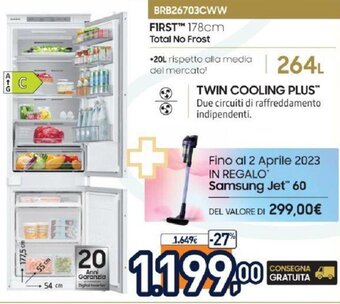 Unieuro Samsung Twin Cooling Plus BRB26703CWW offerta