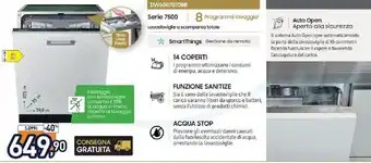 Unieuro Samsung Serie 7500 Lavastoviglie a scomparsa totale DW60R7070BB offerta