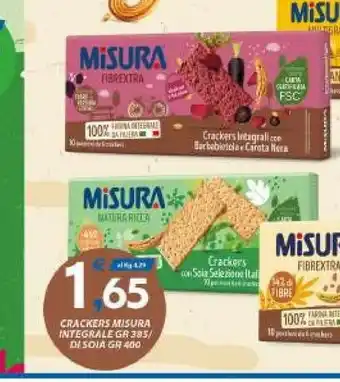 Vivo Supermercati Misura Crackers Integrali Fibrextra 400 G(ml) offerta