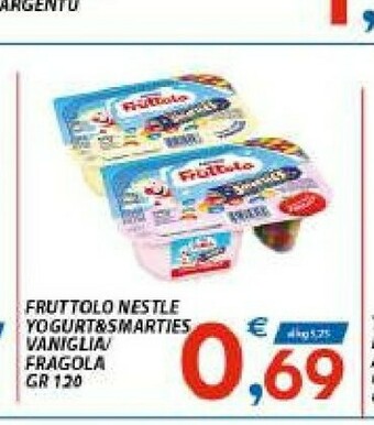 Vivo Supermercati Nestlè Fruttolo Yogurt Alla Fragola & Smarties 120 G(ml) offerta