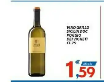 Vivo Supermercati Vino Grillo Siilia DOC Poggio Dei Vigneti offerta