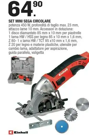 Brico OK Einhell Set Mini Sega Circolare offerta