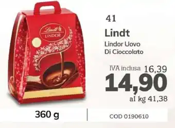 Carico Cash & Carry Lindt Lindor Uovo di Cioccolato 360 g offerta