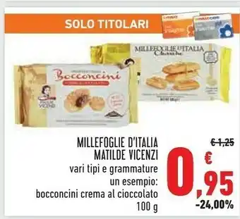 Conad Matilde Vicenzi Millefoglie D'Italia Bocconcini Crema Al Cioccolato offerta