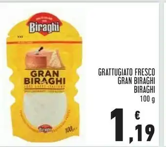 Conad Biraghi Gran 100% Latte Italiano Grattugiato Fresco 100 G(ml) offerta
