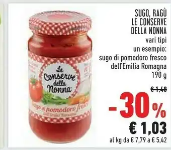 Conad Le Conserve Della Nonna - Sugo Ai Funghi 190 G(ml) offerta