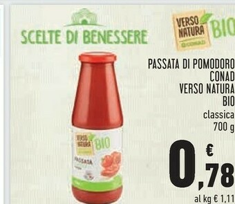 Conad Conad - Passata Classica Biologica Verso Natura 700 G(ml) offerta