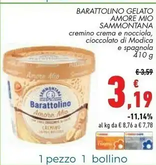 Conad Sammontana Barattolino Gelato Amore Mio Cremino Crema E Nocciola offerta